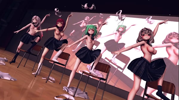 Ayame Marine Rushia Chloe Striptease Rollin MMD by Hisapi